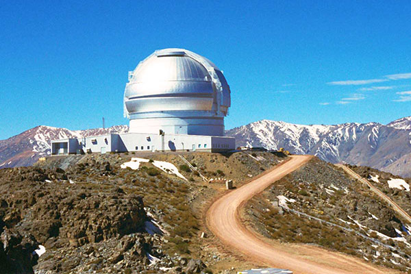 Gemini South Telescope's mountaintop facility on Cerro Pachón in Chile
